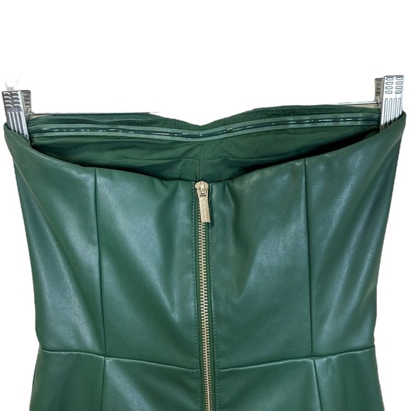 Armani Exchange - Women’s Strapless Dress, Studded Faux-Leather - Green, Size 0 - Picture 13 of 17